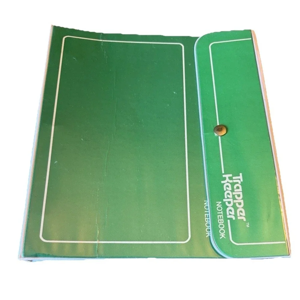 Vintage Mead Trapper Keeper Notebook Green Folder Binder School Supplies 80s 90s